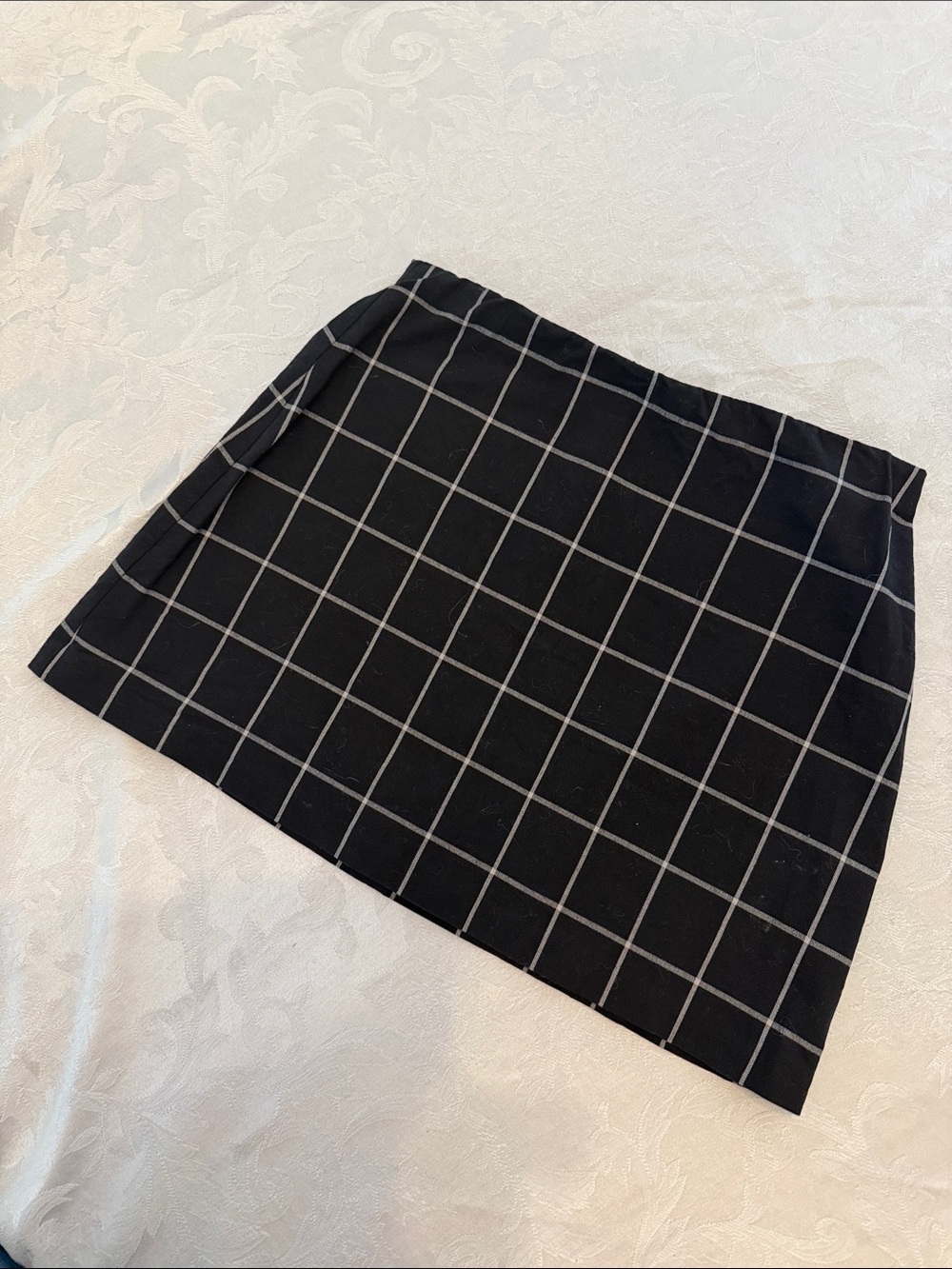 Bailey 44 Black Windowpane Mini Skirt with White Grid